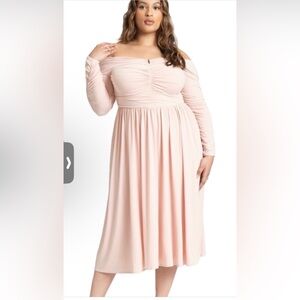 Eloquii Blush Long Sleeve Off-Shoulder Dress NWT size 14/16